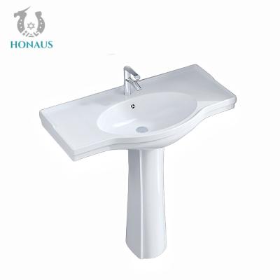 China ISO Cloakroom Mini Full Pedestal Wash Basin Floor Wall Mounted Stain Resistance for sale