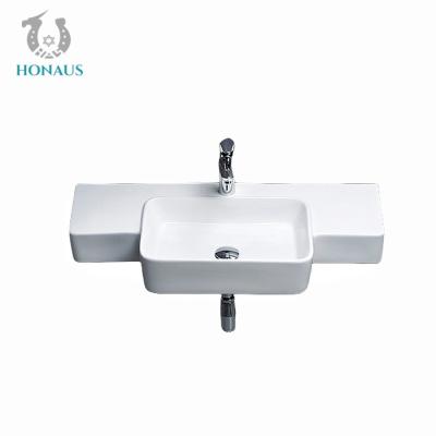 China CUPC Larger Bathroom Wall Hung Basin With Overflow Ceramic Glazed 880*395*435mm for sale