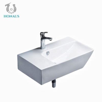 China OEM ODM Ceramic Square Wall Hung Basin Porcelain Wall Mount Sink for sale
