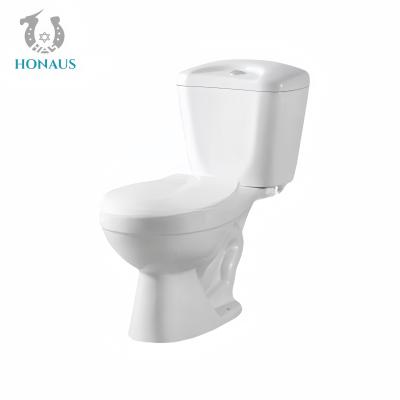 China Elongated Ceramic Two Piece Toilet Bowl Floor Mounted S/P Trap 300mm for sale