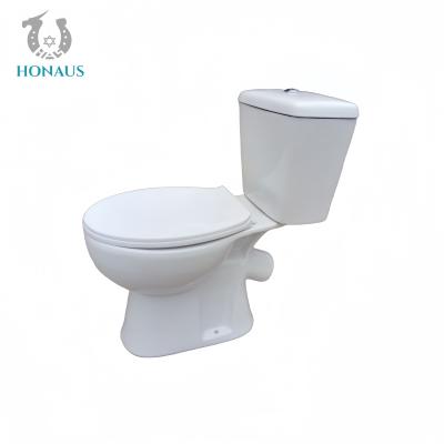 China Ceramic Two Piece Toilet Bowl European Style Wash Down 140mm P Trap for sale