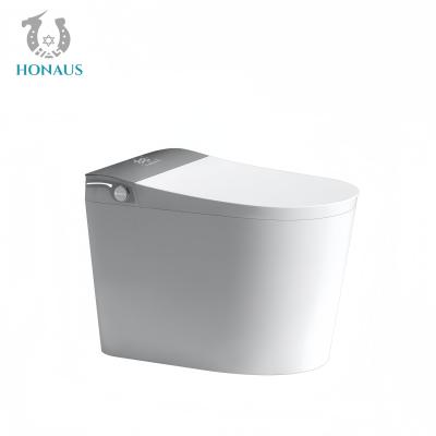 China Auto Flush S Trap 200mm Smart Intelligent Toilet Seat Warmer Premium Ceramic White Grey for sale