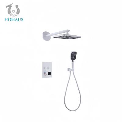 China Chrome Concealed Valve Showers Digital Display Two Outlets Multi Modes Spray Brass Body for sale