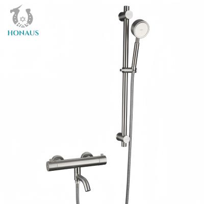 China Wall Mounted Exposed Valve Showers 304 Stainless Steel Thermostatic Two Outlets for sale
