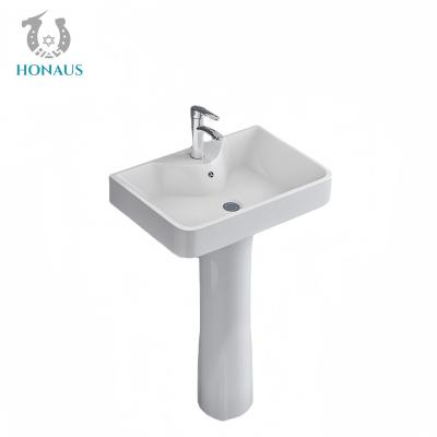 China Indoor Small Bathroom Full Pedestal Wash Basin High Quality Ceramic Modern Design for sale