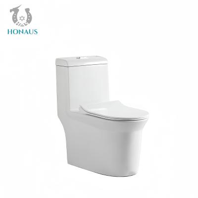 China Self Clean Ceramic One Piece Toilet Bowl Luxury S/P Trap Siphonic Jet Customizable for sale