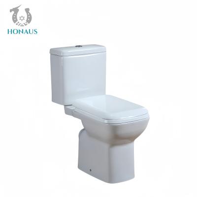 China Modern Two Piece Toilet Bowl 780*370*650mm Best White Ceramic Dual Flush S/P Trap for sale