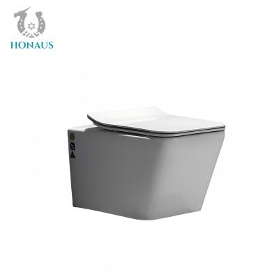 China Modern Design Wall Hung Toilet Bowl Square Shape P Trap 180mm Customizable Colors for sale