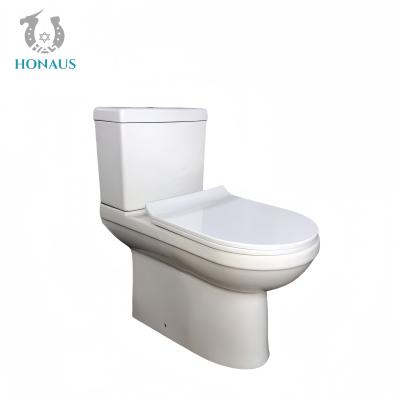 China Mix. Pit Spacing 250-305mm Wash Down Flush System Two Piece Toilet Bowl in Ceramic White for sale