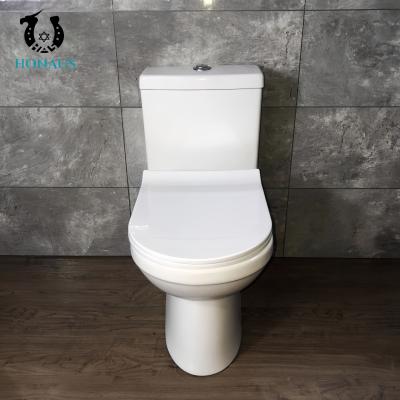 China Floor Mounted Two Piece Toilet Bowl with Ceramic Weight Bearing Over 200KG Te koop