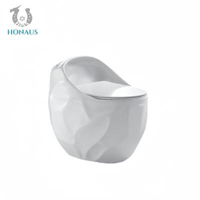 China Art Design Best Ceramic One Piece Toilet Bowl Egg Shape Luxury 673*485*625mm à venda