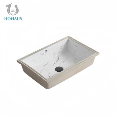 China Marble Grain Bathroom Inset Basin High Quality Ceramic White Multi Sizes 40 Liters for sale