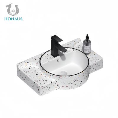 China Classic Bathroom Wall Hung Bain Marble Grain Best Ceramic White Hotel House Use for sale