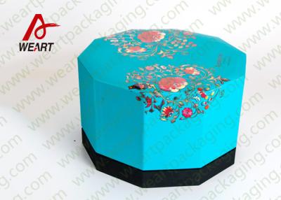 China Blue Lid & Black Base Cardboard Food Packaging Boxes , Decorative Cardboard Boxes With Lids for sale