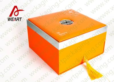 China Orange Printing Tote Customized Paper Box Cardboard Gift Packaging Use for sale