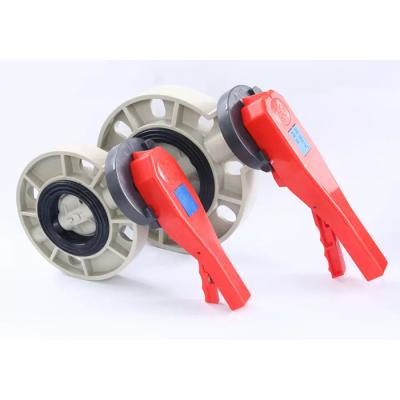 China Flange Wafer Style Butterfly Valve Pvc 4 Inch Low Torque Drive for sale