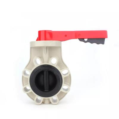 China Anticorrosion Flange UPVC Butterfly Valve Pvc 4 Inch With Wafer Handle for sale