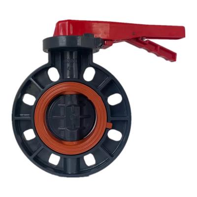 China Polypropylene Plastic Butterfly Valve Hygienic Stainless Steel Lever Handle for sale