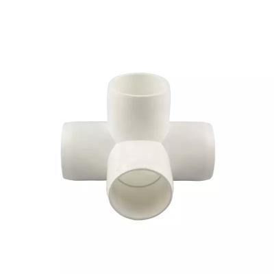 China 25mm 3 Way Pvc Corner Elbow Plastic Pipe Fittings 3 Way Corner Pipe Connector for sale