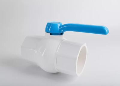 China White PVC Water Pipe Ball Valve 1 Way Pvc Quarter Turn Valve Plastic Handle for sale
