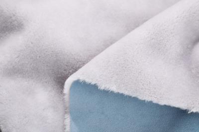 Chine Polyester	Métallisé tondez les cheveux d'imitation solides de lapin de tissu, tissu collé de suède de 142cm à vendre