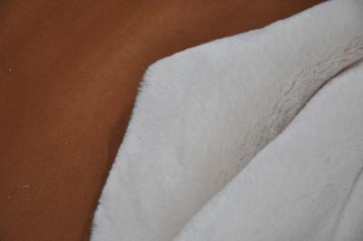 China camurça contínua da tela tecida do revestimento do cabelo do coelho do teste padrão da escova da pele 725gsm à venda