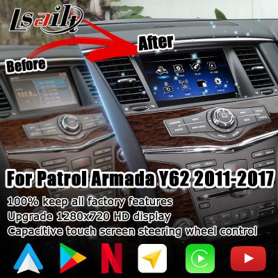 China Nissan Patrol Y62 2010-2016 touch screen upgrade with android auto carplay youtube video interface for sale