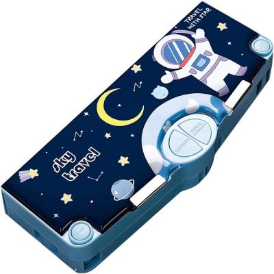 China Multifunction Magnetic Pencil Case With 2 Compartments For Students Cartoon Pattern for sale