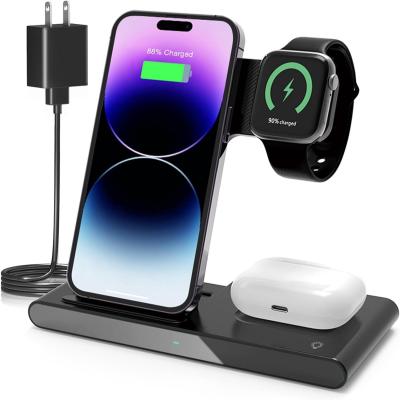 China 3 In 1 Magnetic Wireless Charger Station Multiple Devices For Apple Series for sale