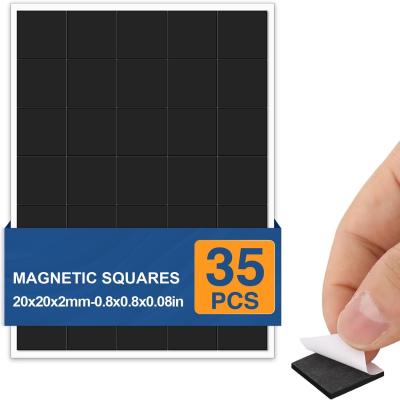 China 35PCS Flexible Magnet Self Adhesive Magnetic Squares For Crafts Office Education for sale