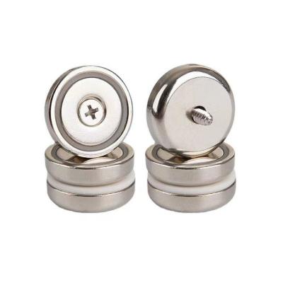 China Strong Magnetic 25mm Cup Magnets Neodymium Pot Magnet With Countersunk Mounting Hole for sale