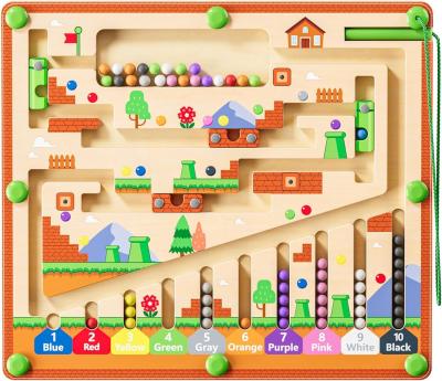 China Quadro de Puzzle de Madeira Magnético Forte Cor E Número Brinquedos de Labirinto Montessori Para Pequeninos à venda