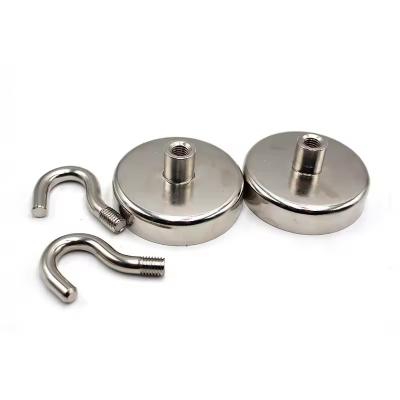 China Neodymium Hook Magnets / Magnetic Hook N38-N52 For Office Round Shape for sale