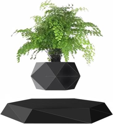 China Schwarze Hexagon Magnetische Levitation Pflanze Levitating Luft Bonsai Topf 360 Grad Drehung zu verkaufen