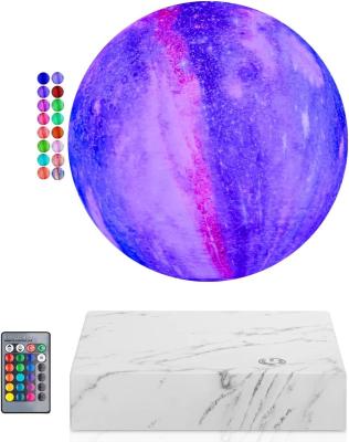 China Rotation Resin Magnetic Levitation Lamp Floating Moon Globe With 16 Colors 3D for sale
