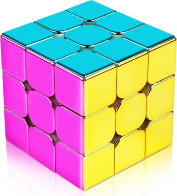 China Mirror Reflective Neodymium Magnetic Speed Cube 3x3x3 With Display Stand for sale