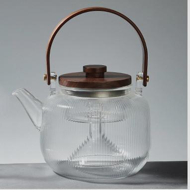 Chine Théière en verre de chauffage directe de la CE étanche, théière en verre résistante à la chaleur avec Infuser à vendre