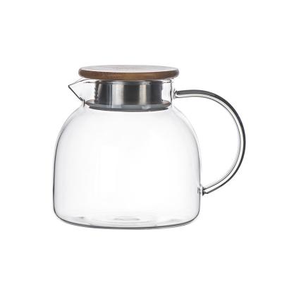 Chine Cruche en verre de preuve de chaleur d'ODM de Multiscene, haute théière pratique en verre de Borosilicate à vendre