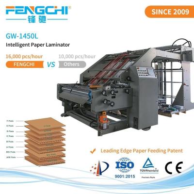 China Automated 3 PLY Flute Laminator Speedy Paper Lamination Machine Fengchi GW-1450L for sale