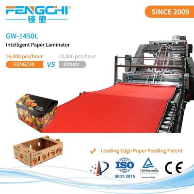 China Speed Flute Laminator Automatic Mechanical Laminate Machine GW-1450L Paper Film Hot Laminating for sale