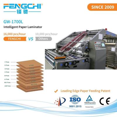 China Speed Post Coating Flute Laminator GW-1700L Intelligent Paper Hot Laminating Machine for sale