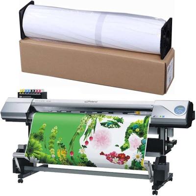 China Hight White Glossy Polyester Inkjet Canvas Roll 220gsm 44 InchX30m Roll Length Tear-Proof For Banner Printing for sale