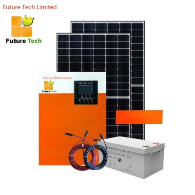 China Home Off Grid Polykristalline Solaranlagen mit Invertern 5,5 kW mit Orange zu verkaufen