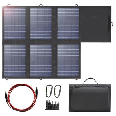 China Panel solar portátil impermeable IP67 cargador plegable de 60W para computadoras portátiles y celulares en venta