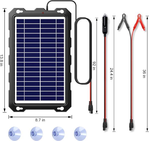 Quality 7.5W Portable Rv Solar Battery Charger Solar Car Battery Maintainer 12V for sale