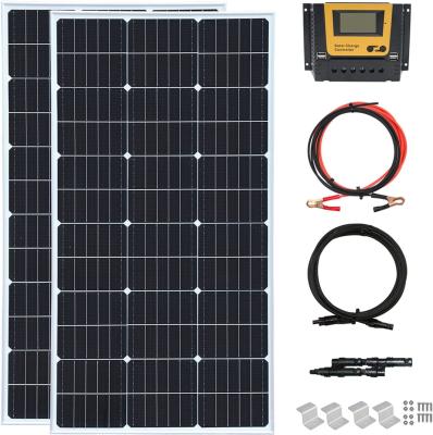 China 200 Watt 24V Rigid Solar Panel Monocrystalline Module Off Grid System for sale