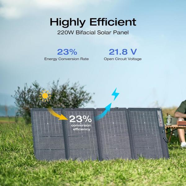 Quality 220 Watt Portable Solar Panel Foldable Bifacial Monocrystalline For Outdoor for sale