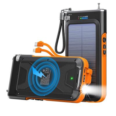 China Banco de energia de carregador solar portátil sem fio com rádio FM 20000mAh à venda