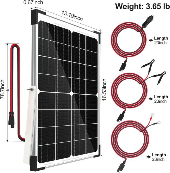Quality 25W Solar Battery Trickle Charger Maintainer 12V For Car Motorcycle for sale