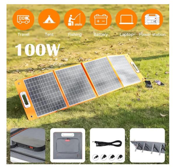 Quality 18V 100W Foldable Solar Blanket Panel Charger Customized with DC Output for sale